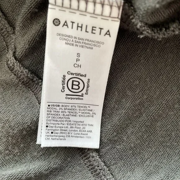 ATHLETA Pranayama Restore Wrap in Mortar Mushroom Gray Tencel Blend Size S - Picture 9 of 10